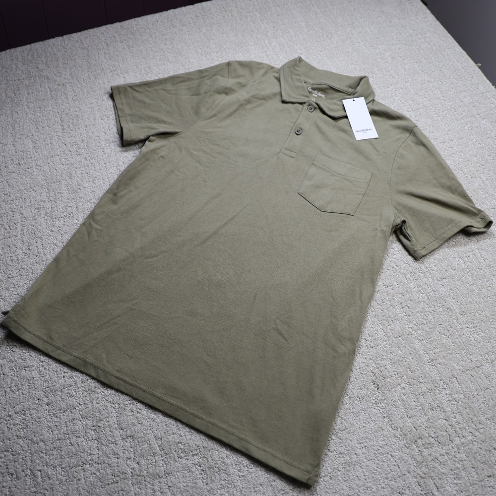 Goodfellow & Co Mens SS Vintage Polo Shirt Olive Green Size M New